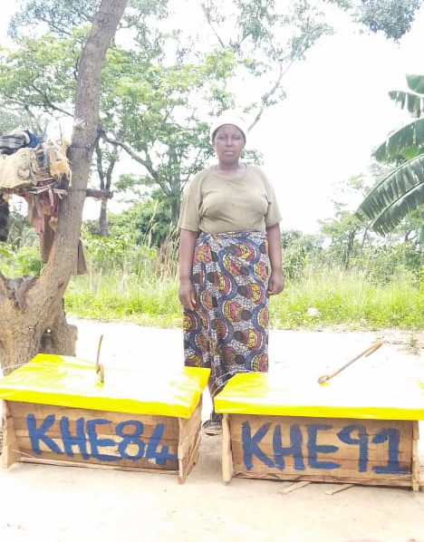 Rural beekeepers being trained
